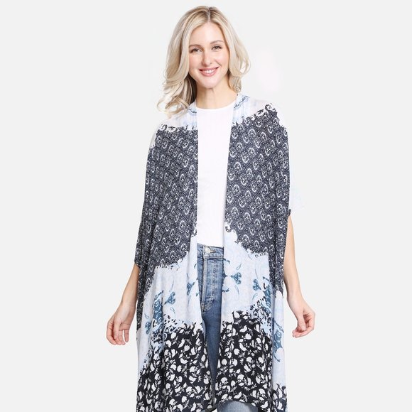 P/S Paisley & Floral ·Kimono·Wrap·Swimsuit Cover·Bikini Cover up·ComfyLuxe - Picture 2 of 3